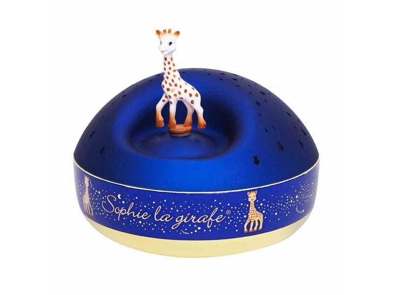Veilleuse - projecteur d'étoiles musical Sophie la Girafe© bleu, piles incluses