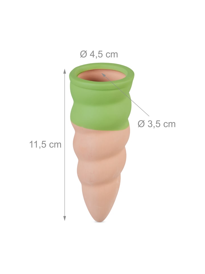 relaxdays 4 x Tonkegel in Terrakotta/ Grün - (H)11,5 x Ø 4,5 cm günstig kaufen onesize