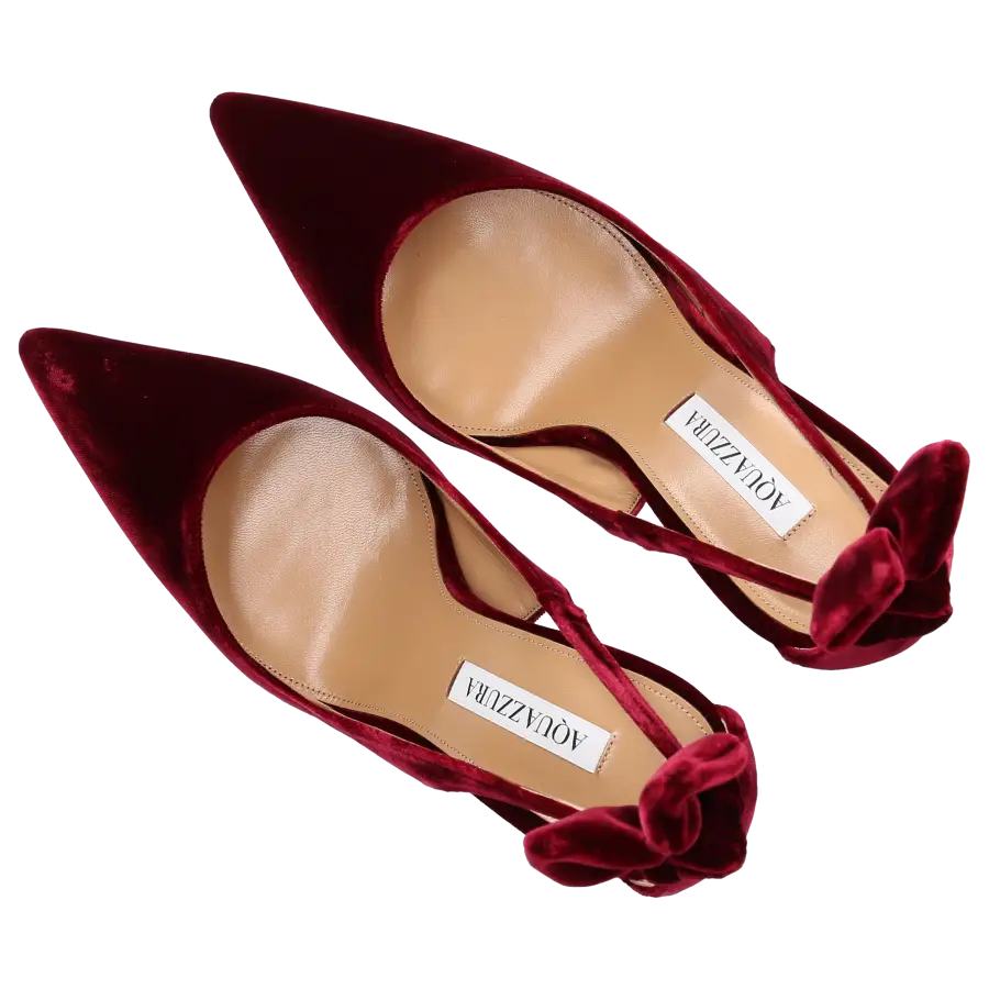 Aquazzura - Pumps BOW TIE 105 Samt - rot