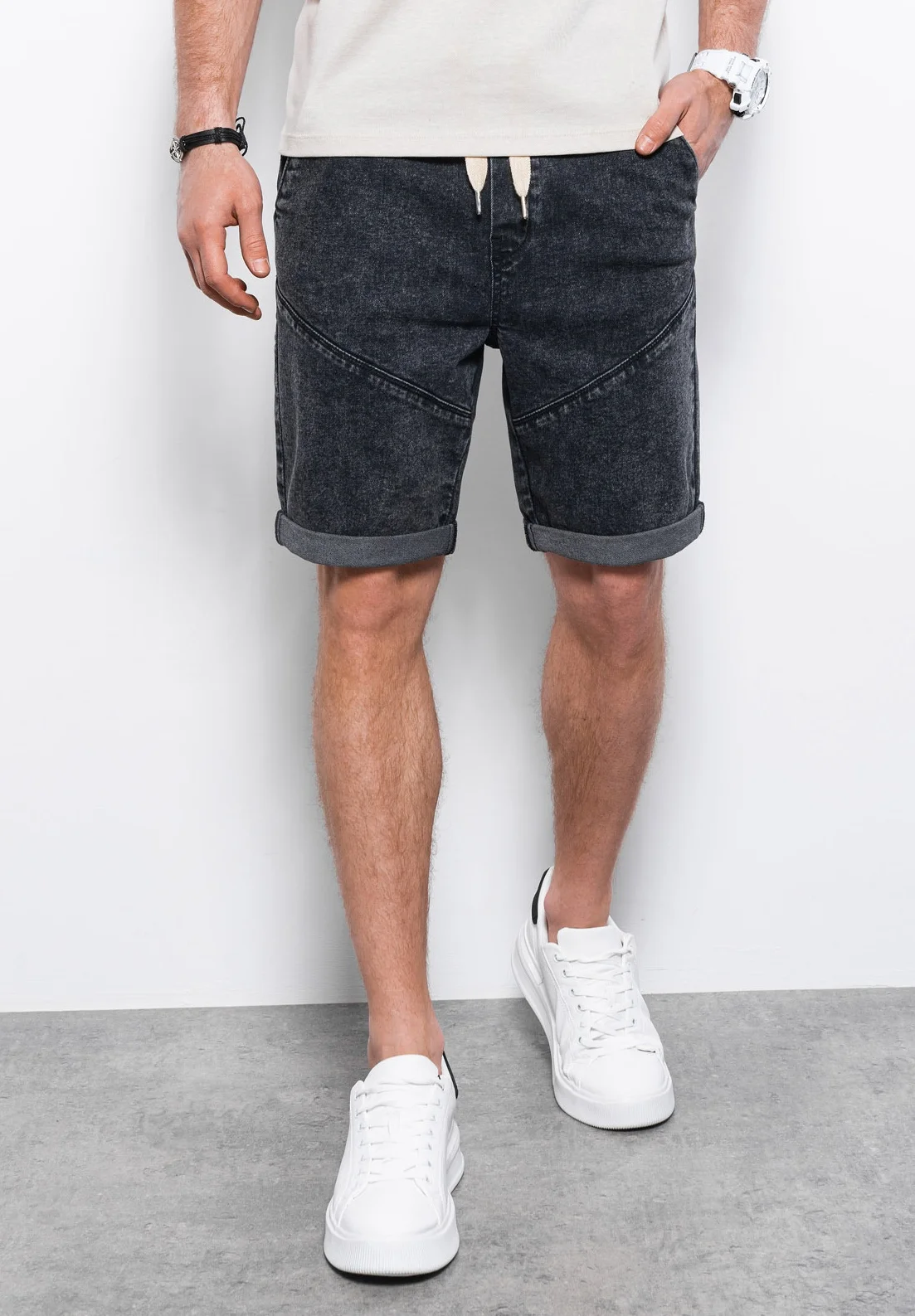 Pantalones cortos de mezclilla ombré