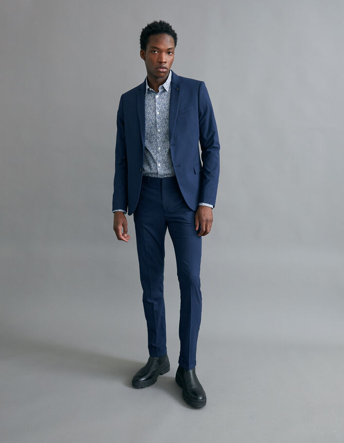 Pantalon de costume SLIM indigo tissu fantaisie Homme