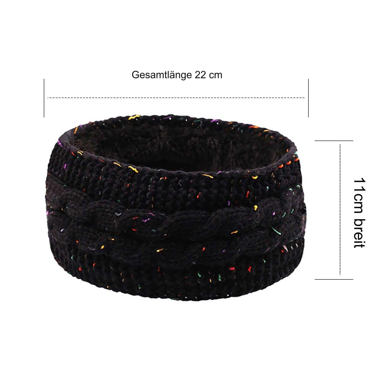 HOHEA H Haarband Gestricktes Stirnband mit Plüschfutter für den Herbst, Sport-Stirnband, 1-tlg., Gestricktes Stirnband für Mädchen, Ohrenwärmer, weich, Winter-Stirnbänder für Damen, rote Stirnbänder, verschiedene Farben