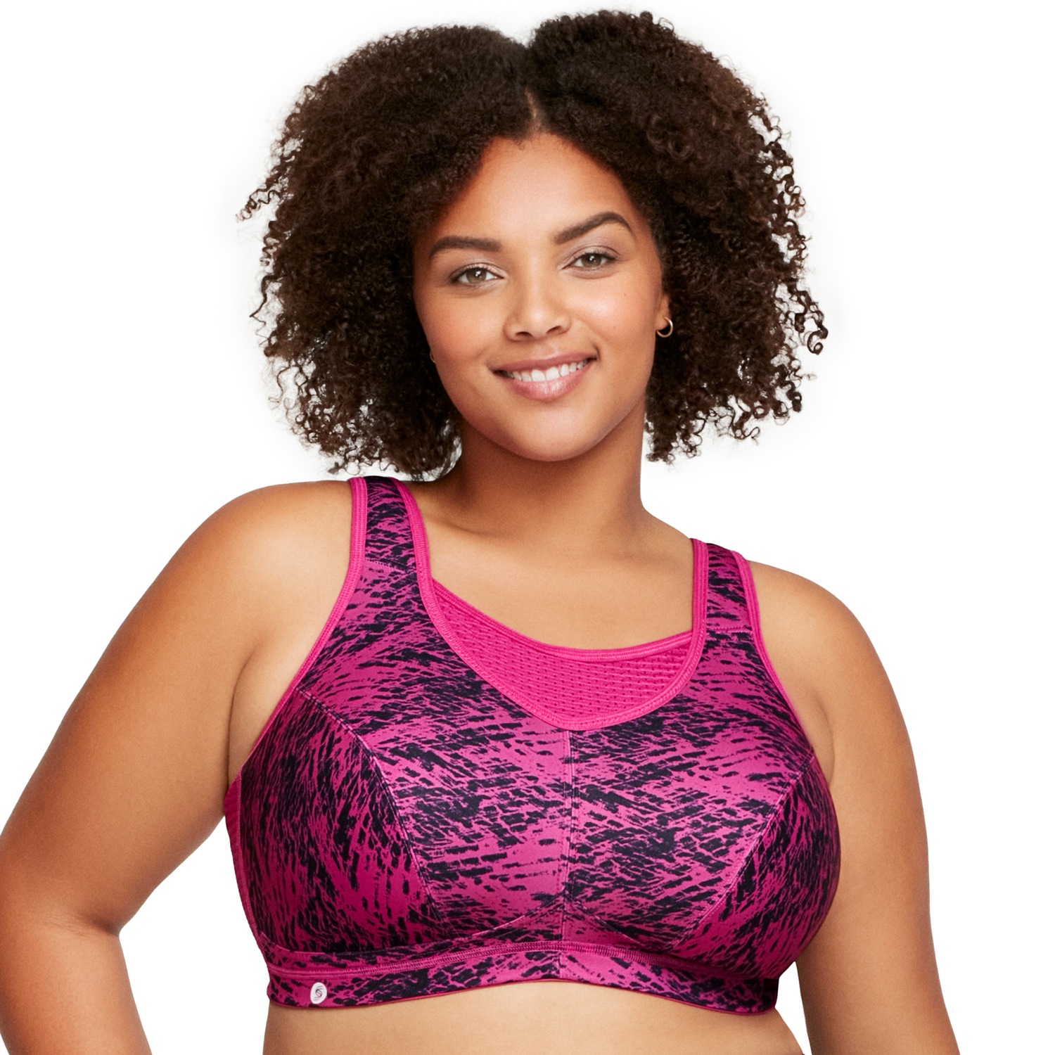 Elite Sport-Bustier mit bestem Halt - Fuchsia Print