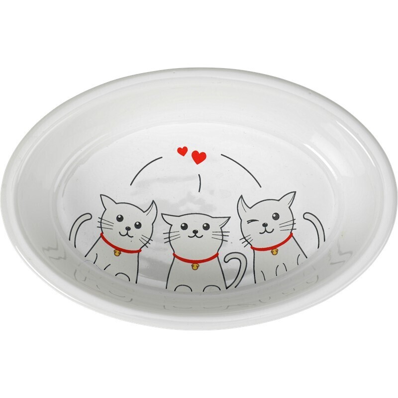 AniOne Futternäpfe AniOne Keramiknapf Cat love weiß