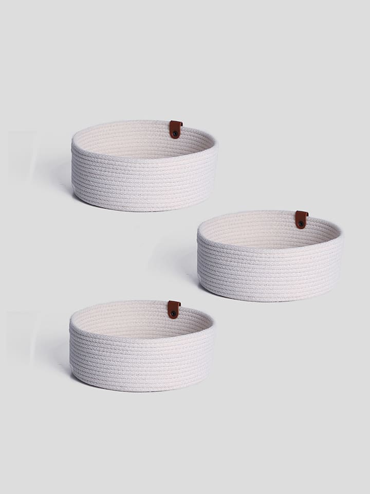 ABERTO DESIGN 3er-Set: Aufbewahrungskörbe in Creme - (H)6 x Ø 15 cm günstig kaufen onesize