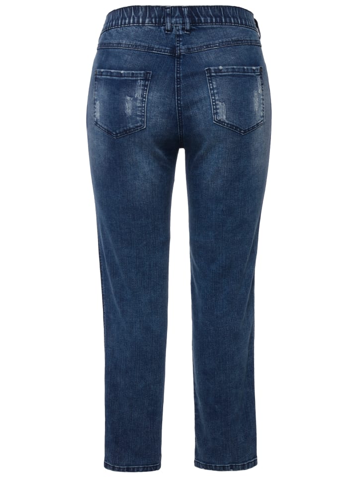 Ulla Popken Jeans in dark blue denim günstig kaufen 48 - Langgröße