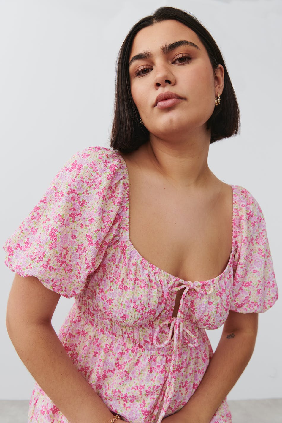 Knot detail mini dress