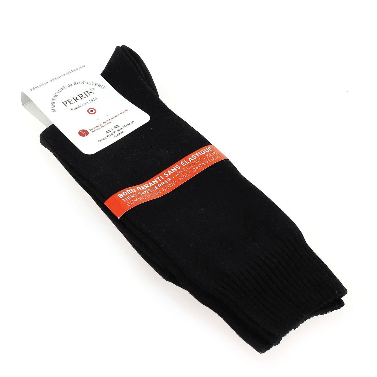 Perrin  Chaussettes coton fil d'Ecosse - Noir