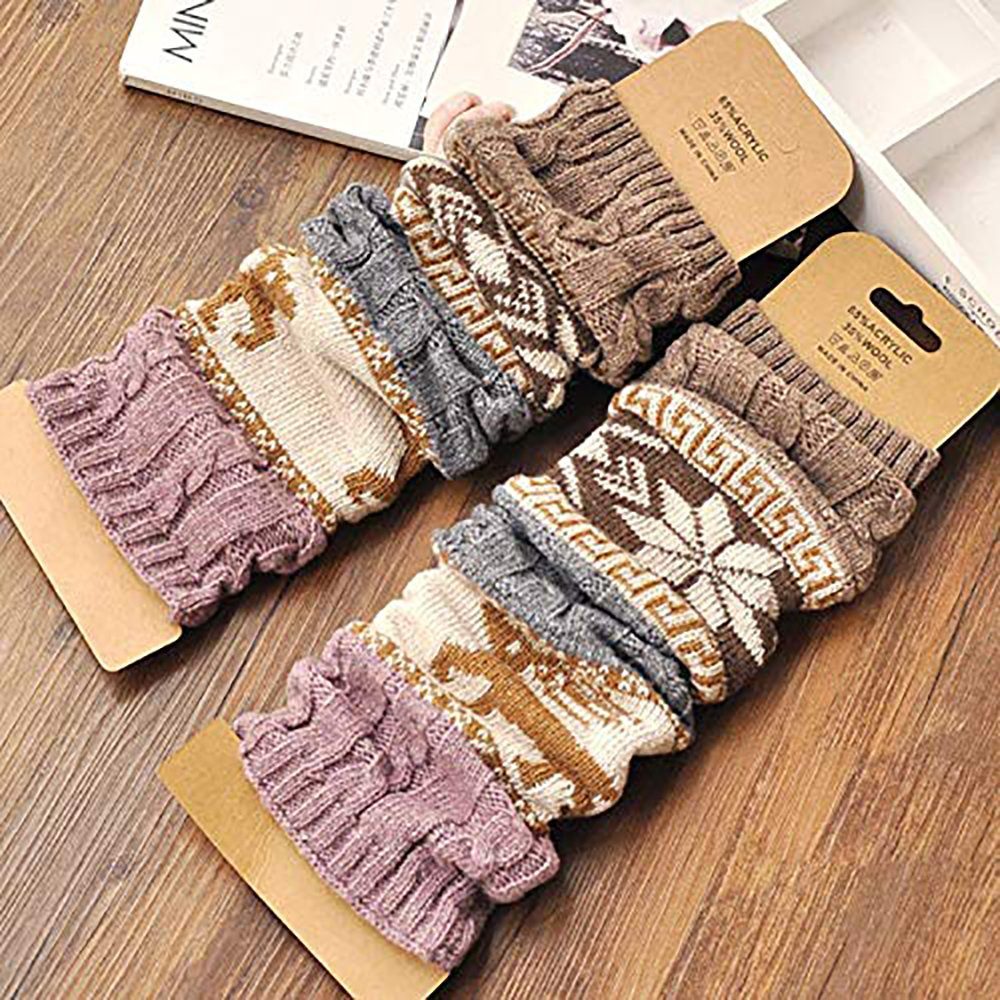 Geistesblitz Kuschelsocken gestrickt Stulpen Damen Wintersocken (Beinwärmer Colorblock, Beinstulpen mit Elch Schneeflocke) Weihnachtsstulpen lange Hüttensocken