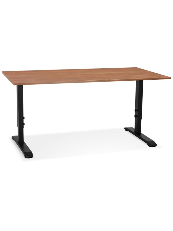KADIMA DESIGN Schreibtisch höhenverstellbar 160x80 cm, modern funktional in Braun-Schwarz günstig kaufen