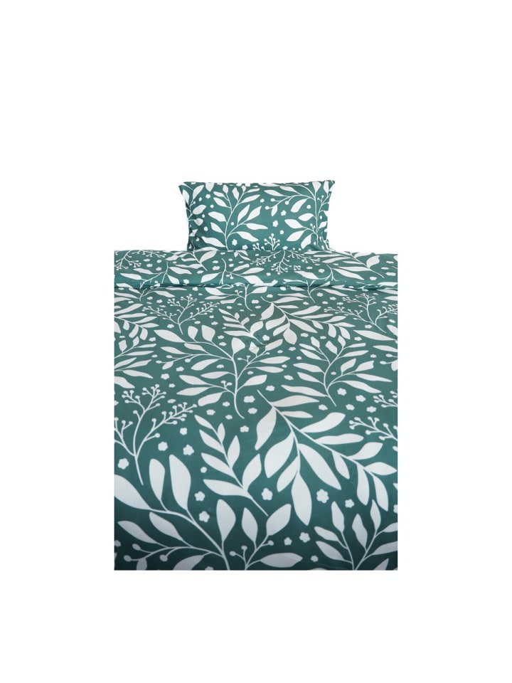 COFI 1453 Bettwäsche 100% Baumwolle Jersey – Ganzjahresbettwäsche in Leaf Green günstig kaufen
