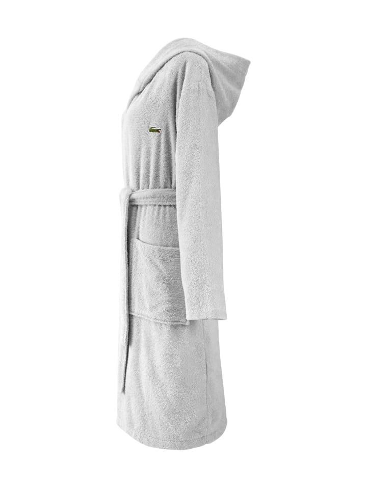 Lacoste Bademantel Lopen Bademantel in hellgrau günstig kaufen