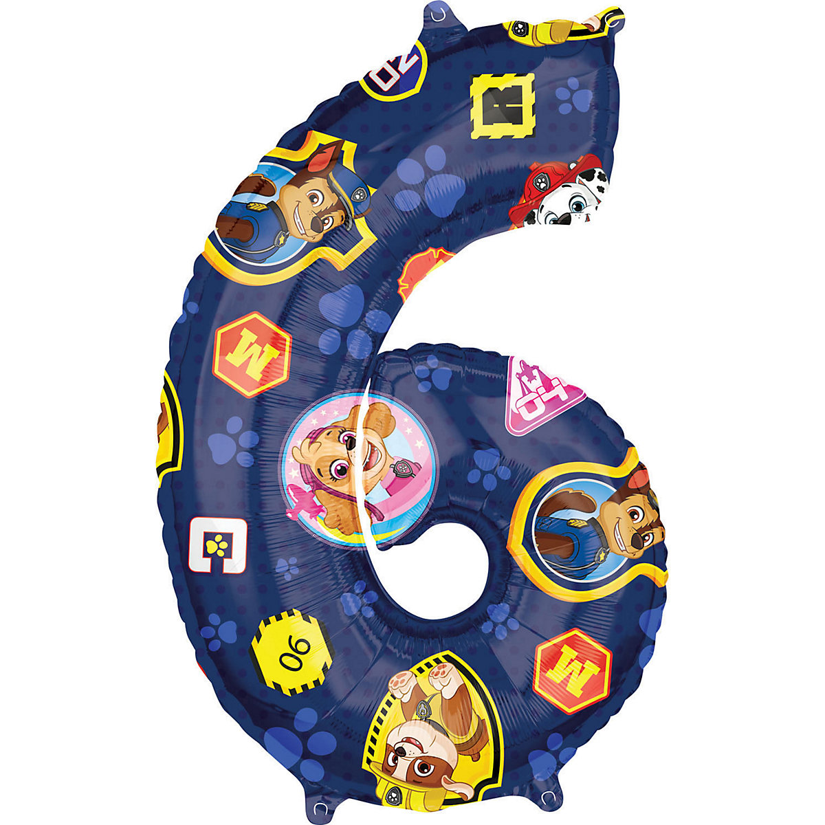 Folienballon PAW Patrol Zahl 6, 43 x 66 cm