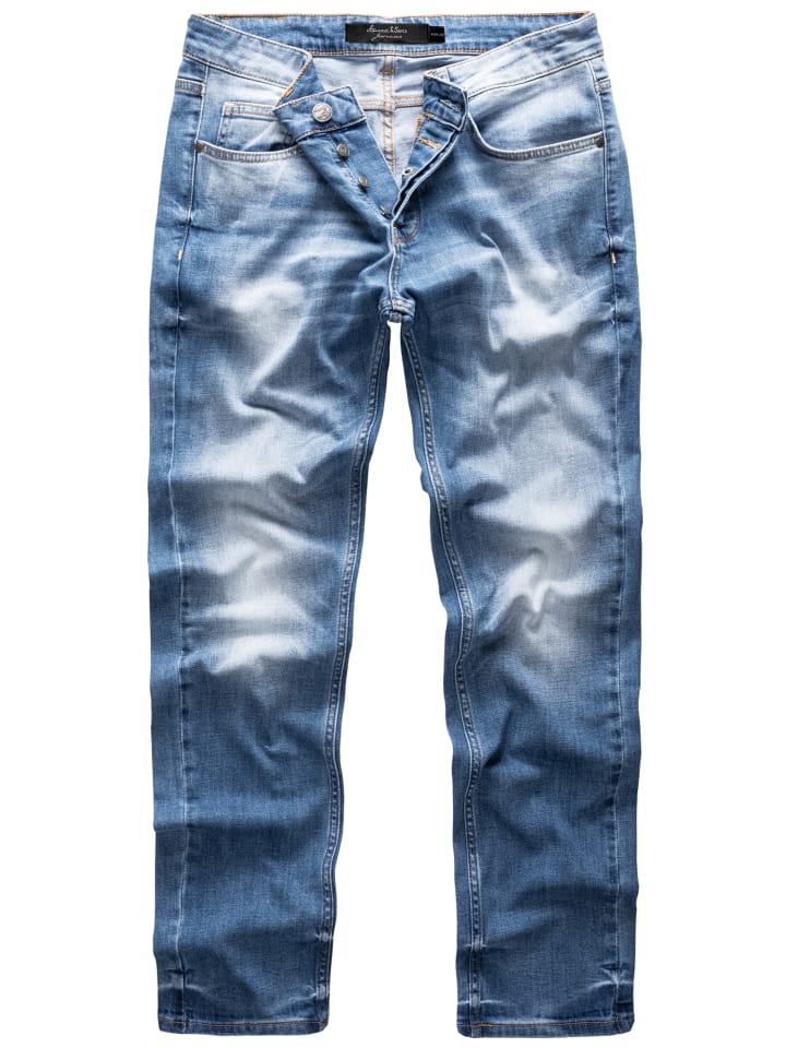 Amaci&Sons Regular Fit Destroyed Jeans KANSAS in Hellblau günstig kaufen