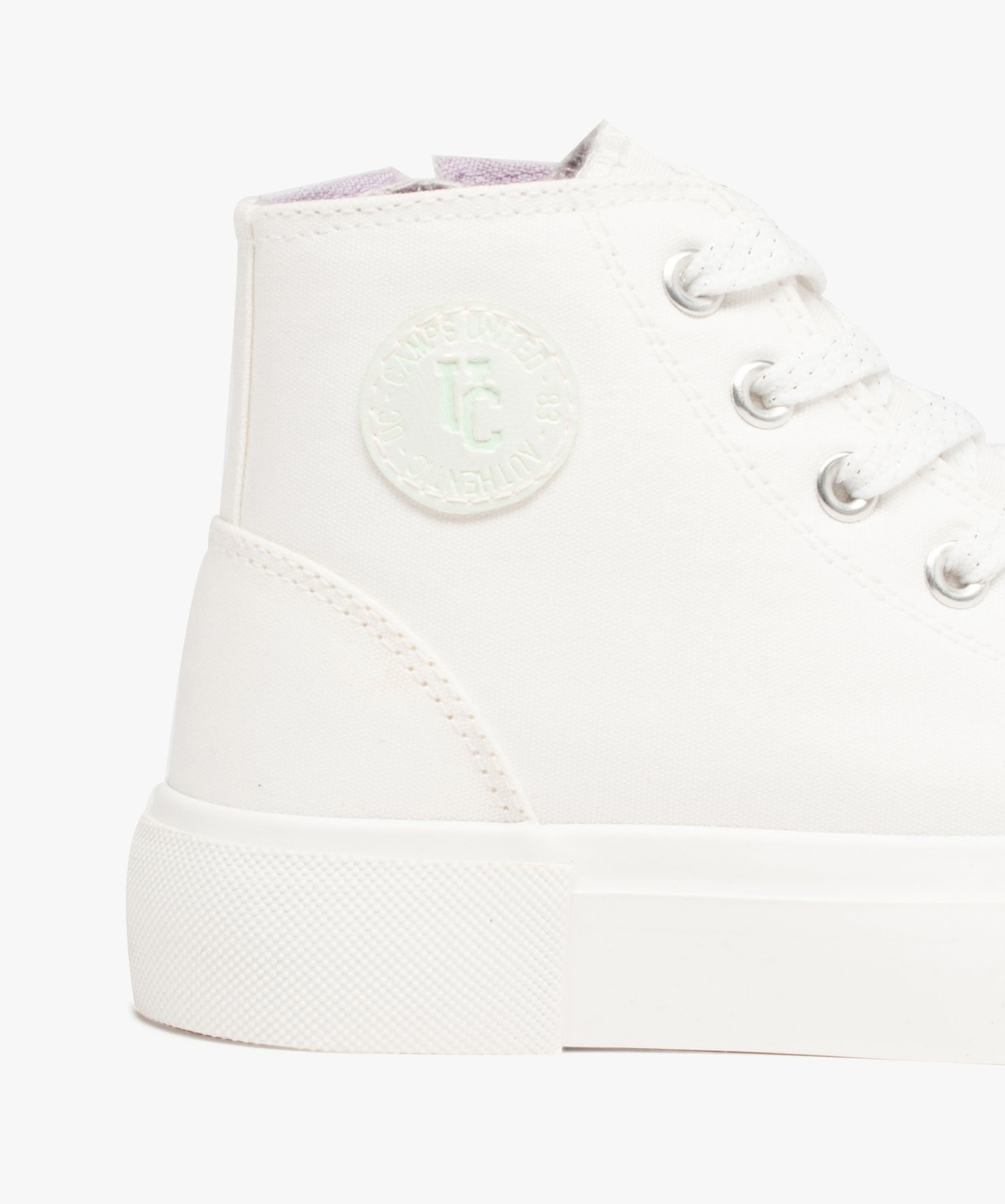 Baskets fille montantes en toile brillante – Camps United blanc | GEMO