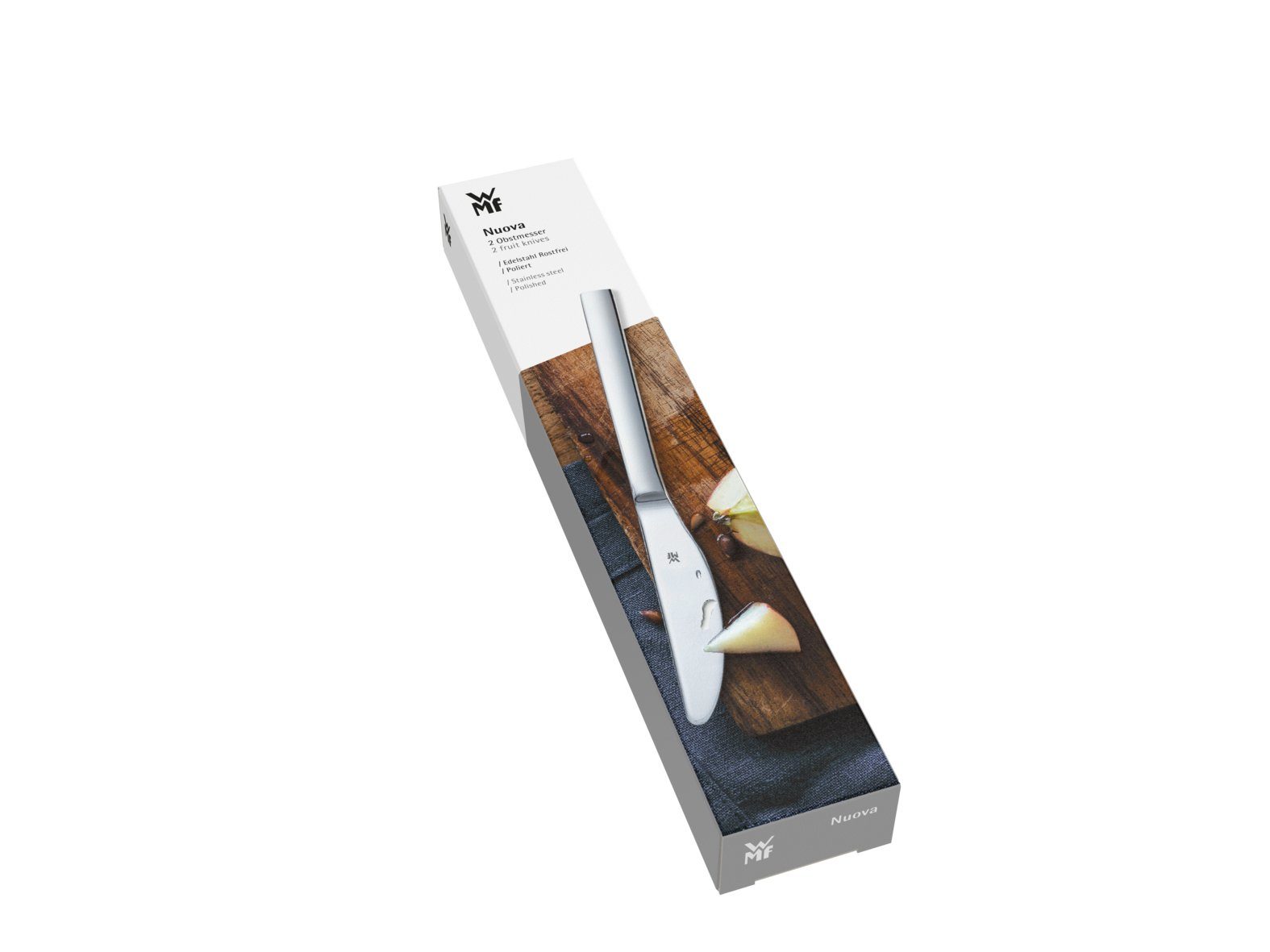 WMF Messer-Set Nuova (6-tlg., Obstmesser Monbloc (Länge 18cm), Cromargan Edelstahl poliert spülmaschinengeeignet