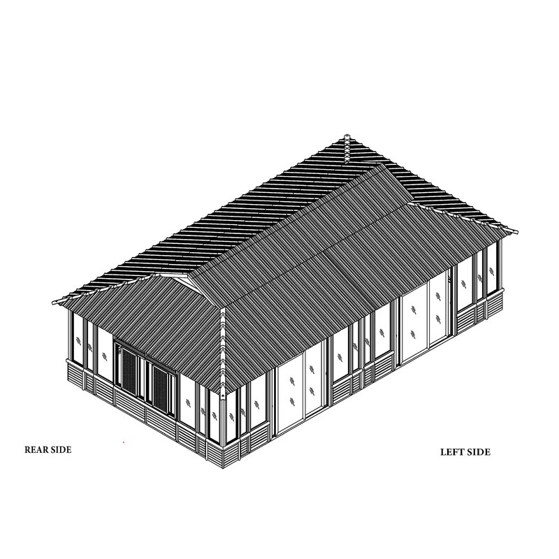 28 Ft. W x 15.5 FT. D Solid Wood Patio Gazebo