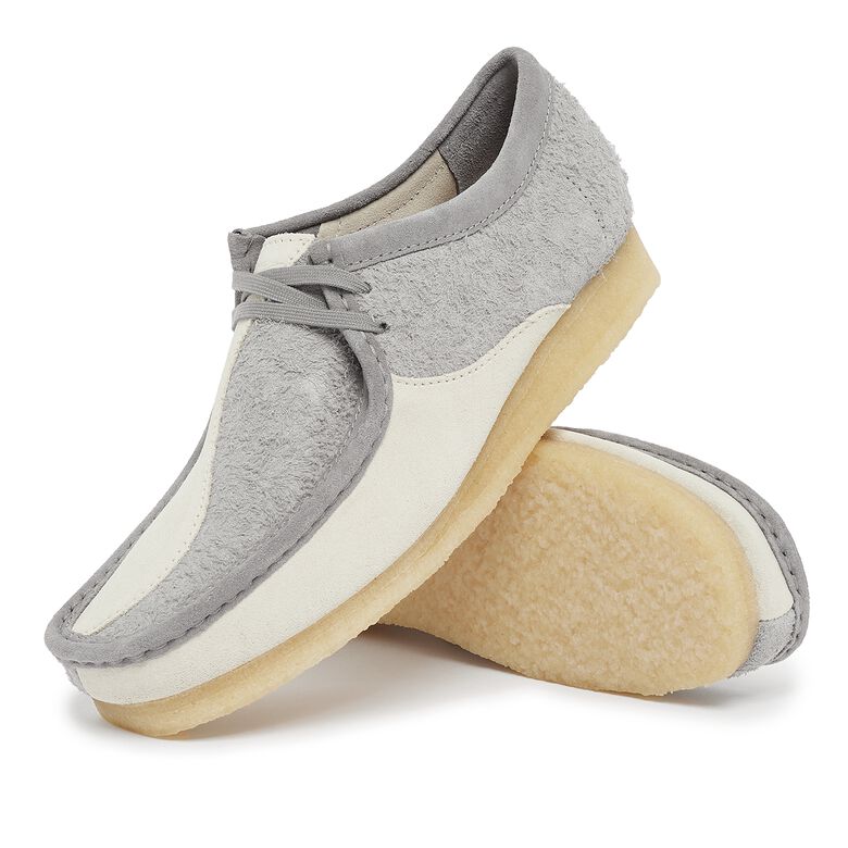 Clarks Wallabee grey/off white