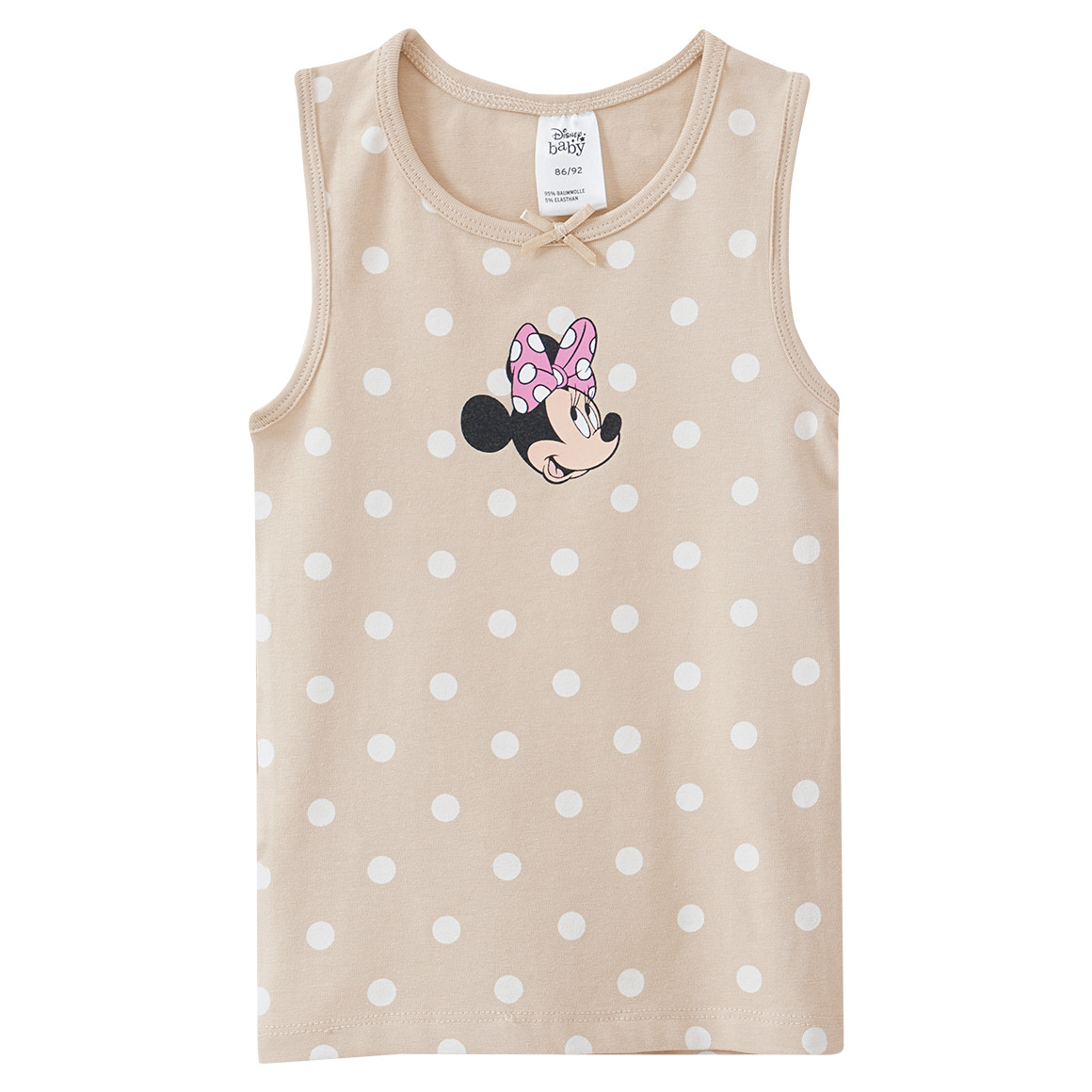 2 Minnie Maus Unterhemden mit Pünktchen