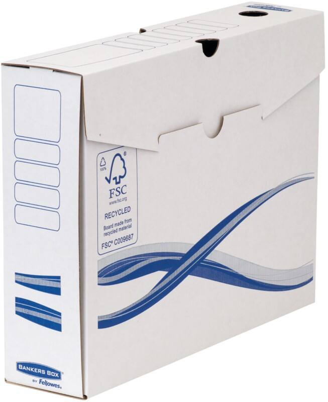 Bankers Box Archivschachtel DIN A4  Weiß 8 x 34 x 25,5 cm Pappkarton 10 Stück