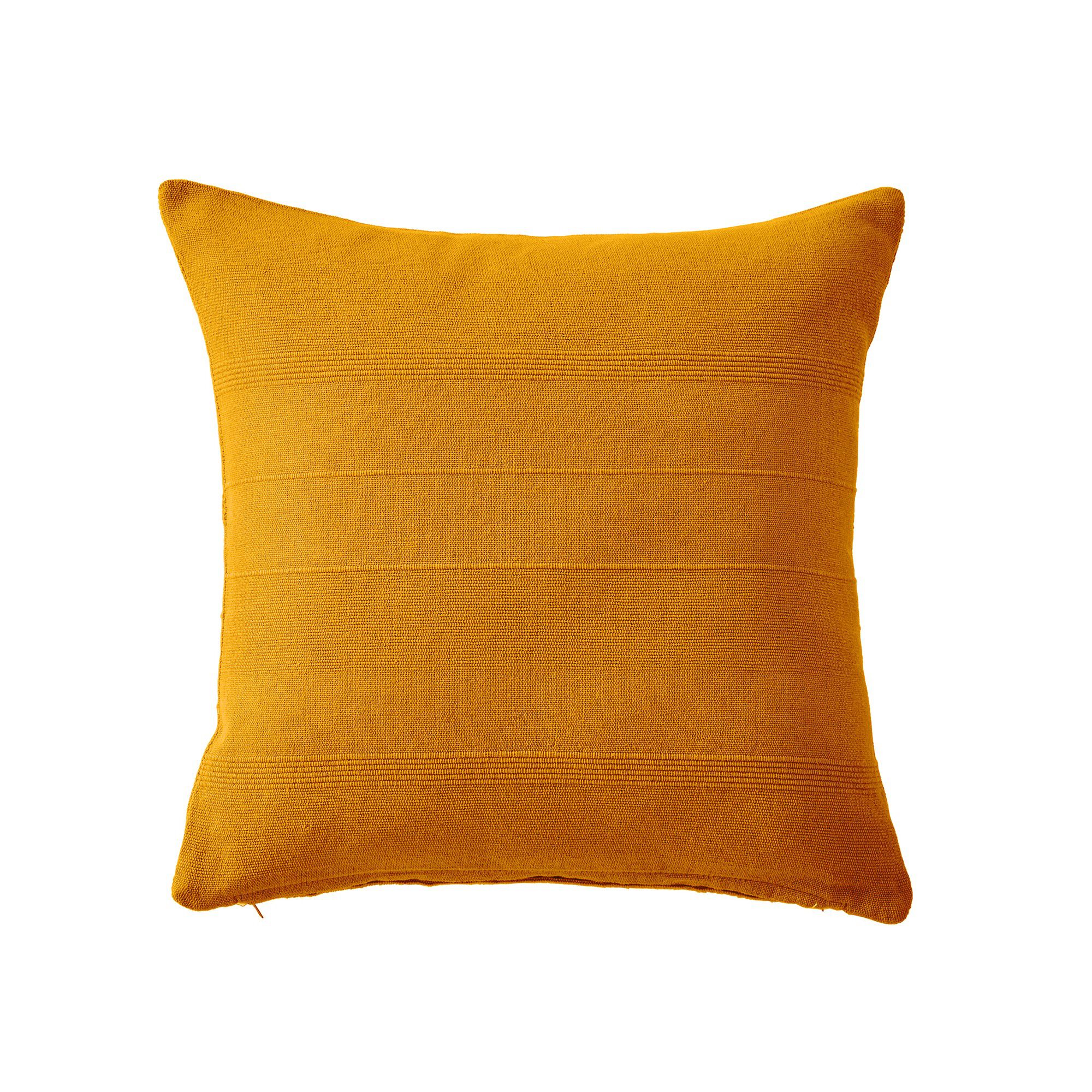 Housse coussin unie coton tissage artisanal