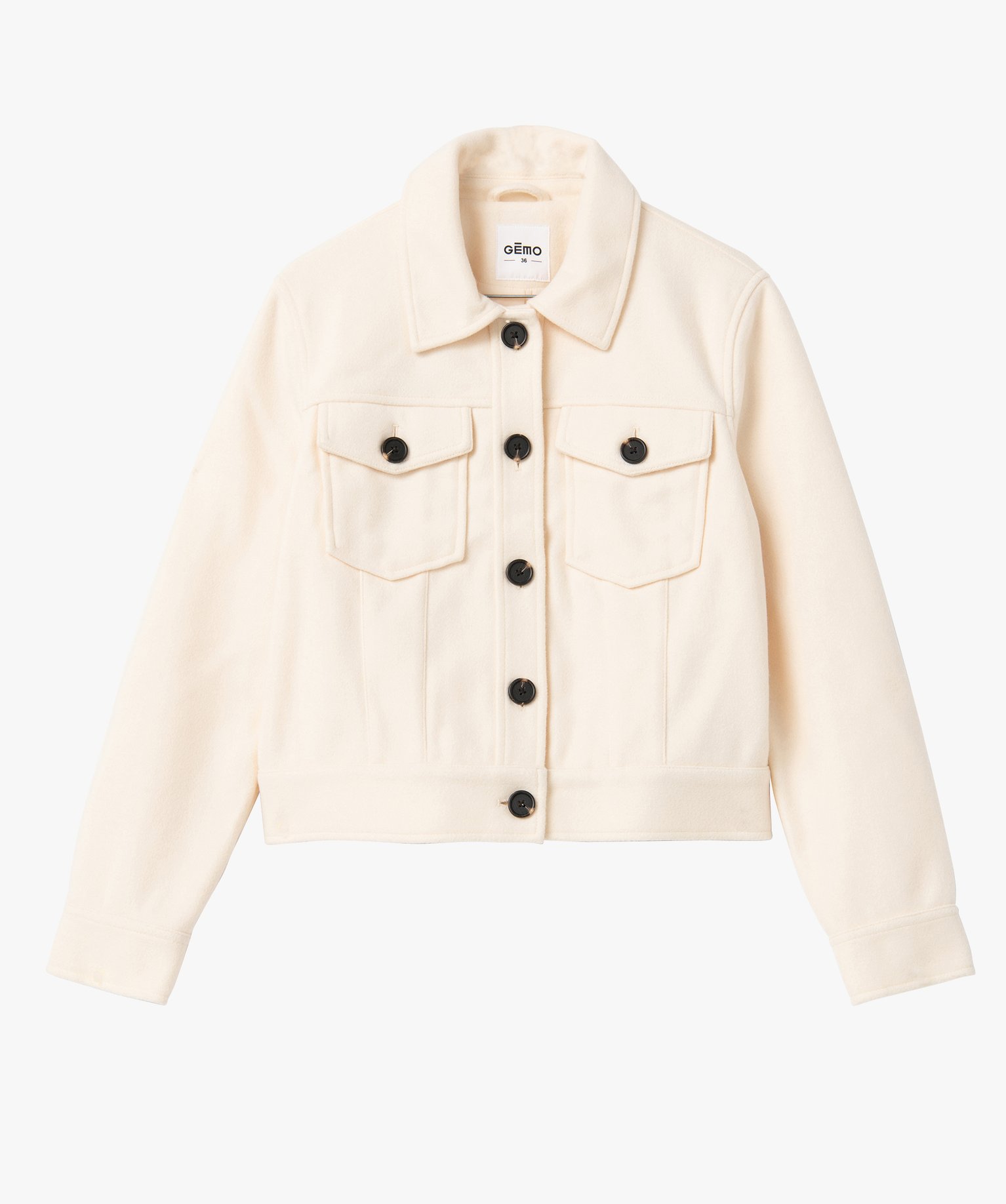 Blouson femme avec larges poches poitrine ecru | GEMO