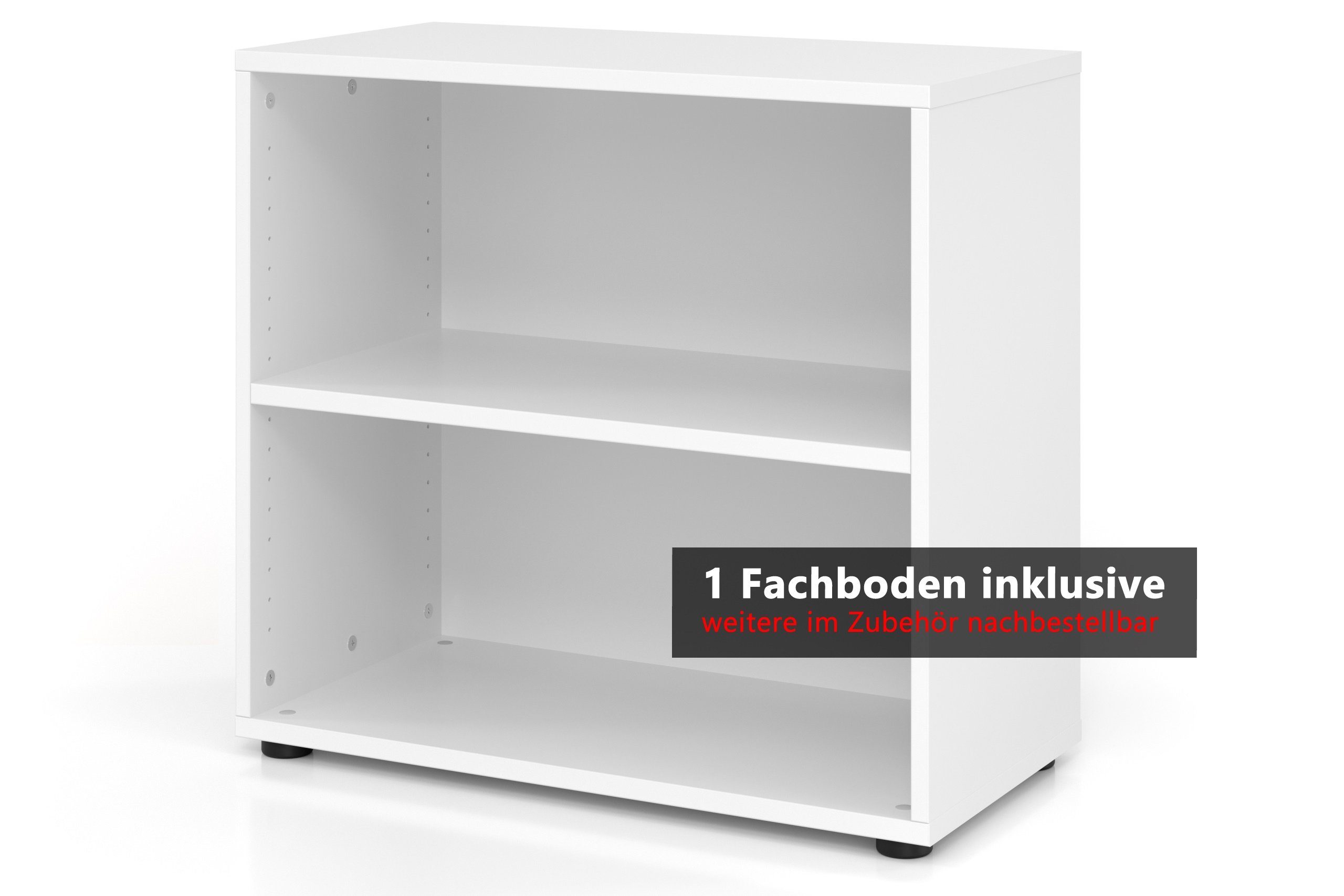 bümö Aktenregal smart Aktenregal - 2 Ordnerhöhen, Dekor: Weiß
