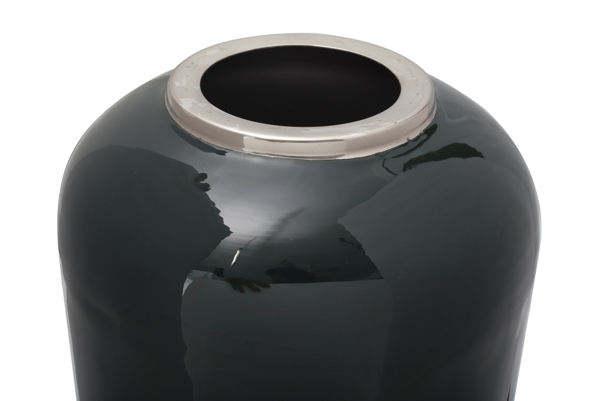 Kayoom Vase Art Deco 275 Dunkelgrün / Silber