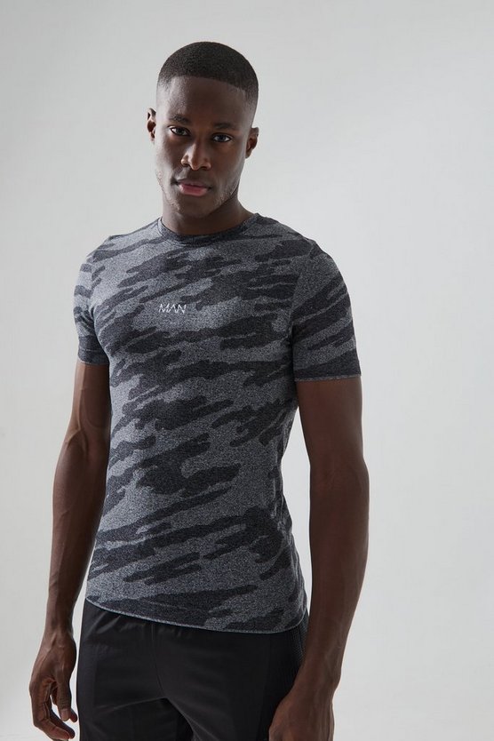 Man Active nahtloses Camouflage T-Shirt
