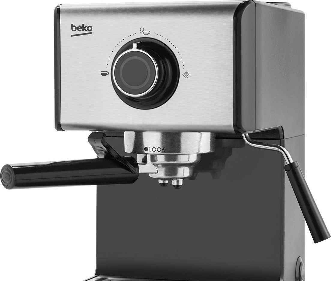 BEKO Siebträgermaschine CEP5152B, Automatische Abschaltfunktion; Milchaufschäumdüse; Tassenvorwärmung