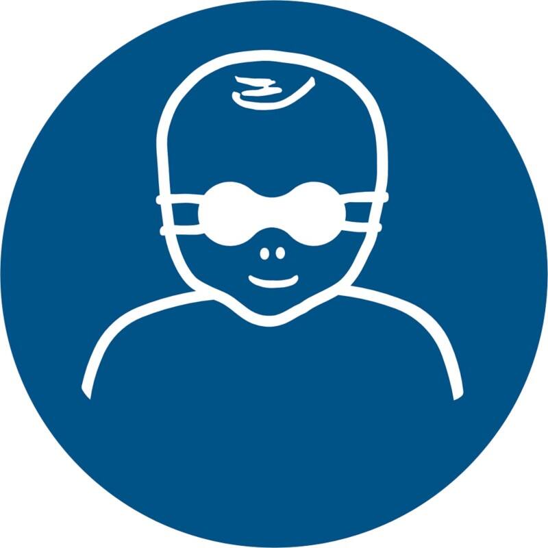 Djois Warnschild Undurchsichtiger Augenschutz für Kinder erforderlich Klebstoff, einschraubbar PP (Polypropylen) 20 (B) x 0,14 (H) cm 3 Stück