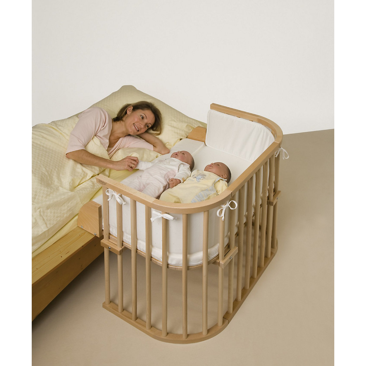 Verlängerungsseite für babybay original, natur lackiert inkl. Matratzenergänzung