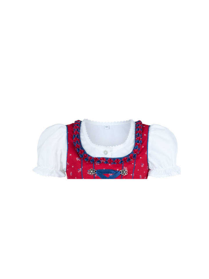 Nübler Kinderdirndl 3-teilig Emilia in Rot-Blau günstig kaufen