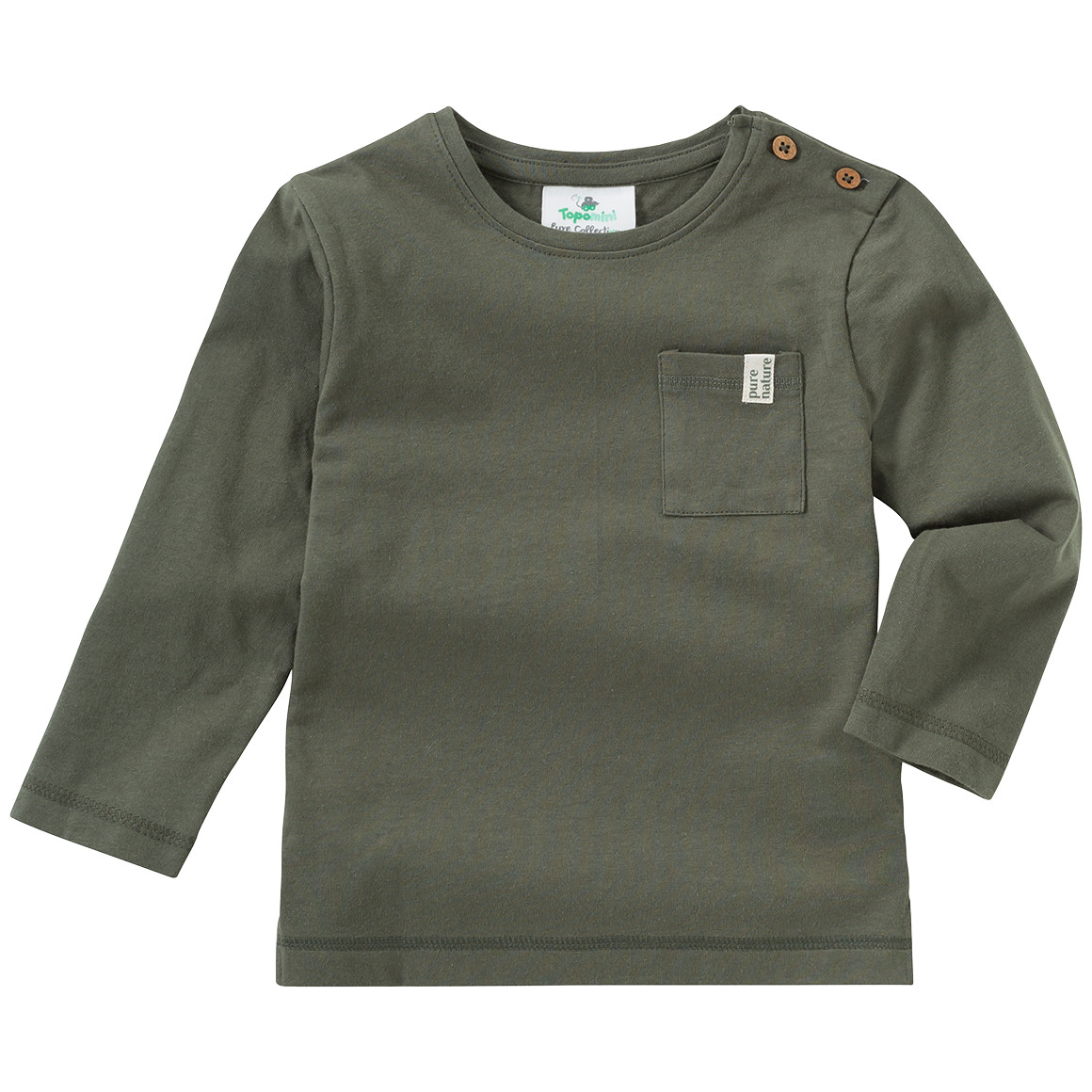 2 Baby Langarmshirts mit Brusttasche