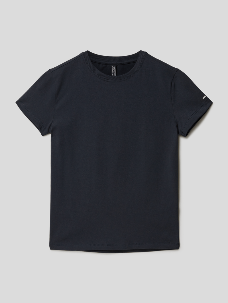 T-Shirt mit Label-Print in marineblau