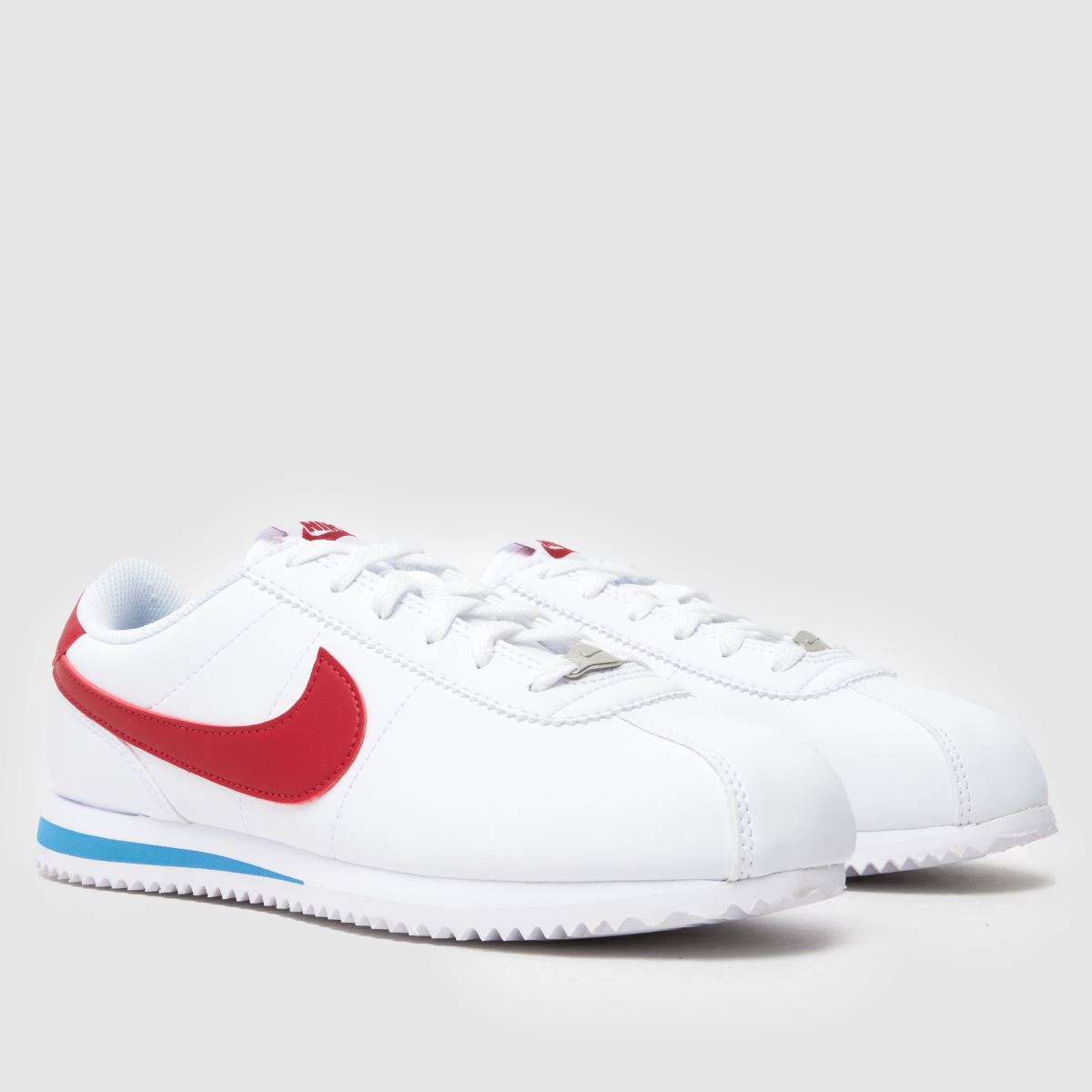 Nike vita och röda Cortez ungdomsskor