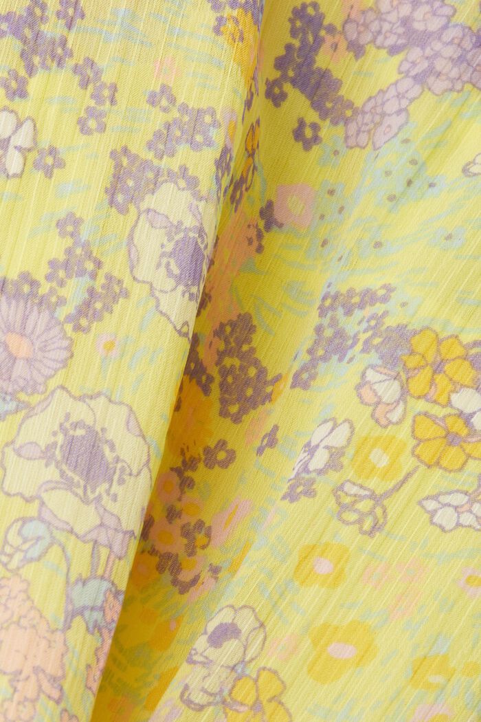 Geblümte Chiffonbluse mit Rüschen