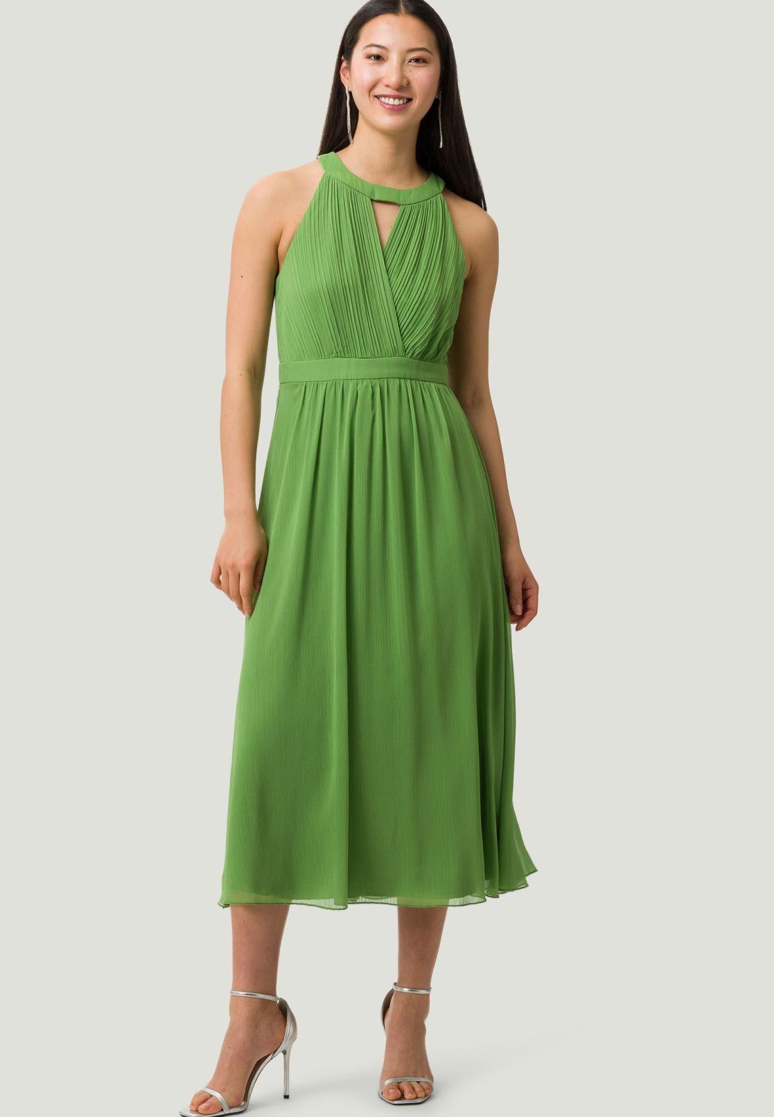 Midikleid mit Plissefalten