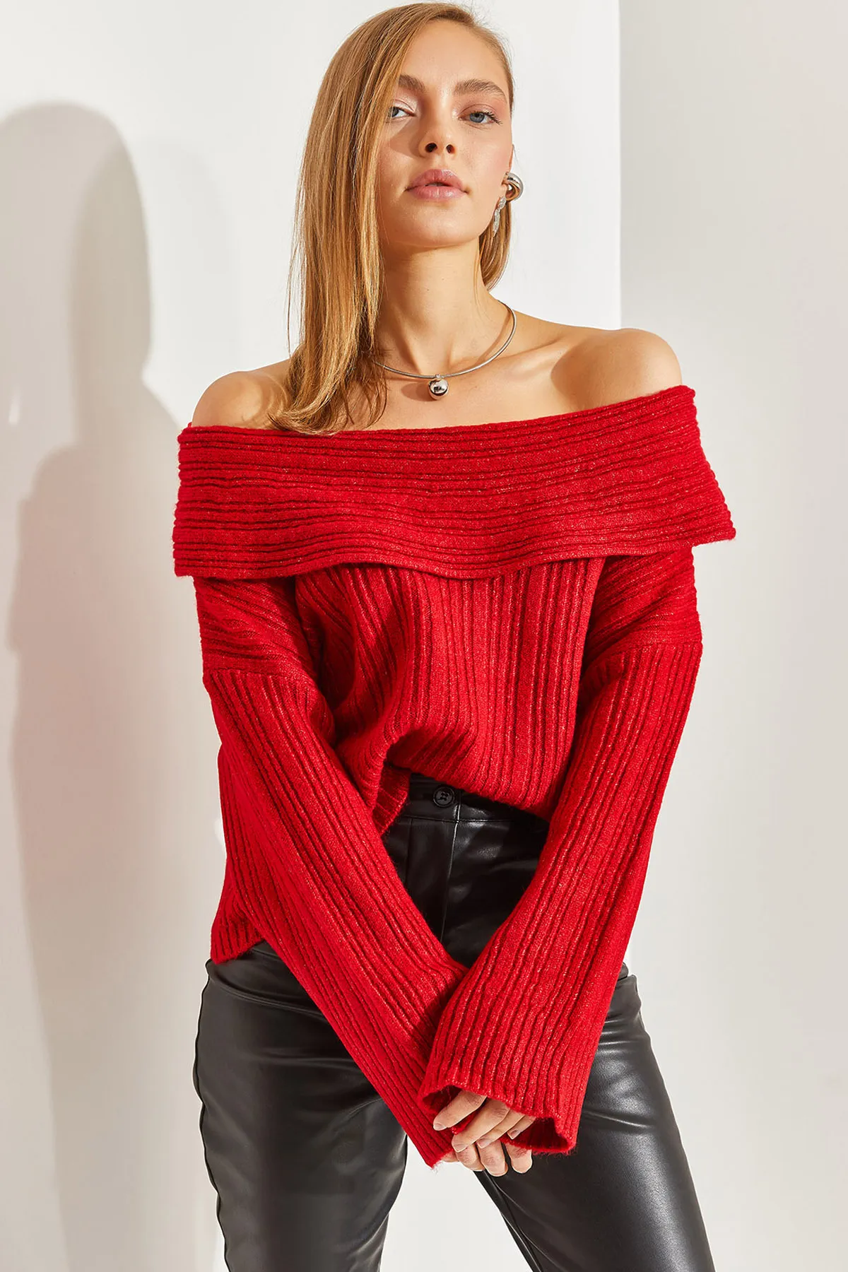 Bianco Lucci  Damenpullover mit Rüschenkragen