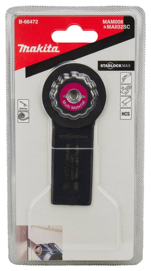 Kit de accesorios Makita B-66472 MAM008, cuchillo multiherramienta Starlock Max de 32x60 mm.