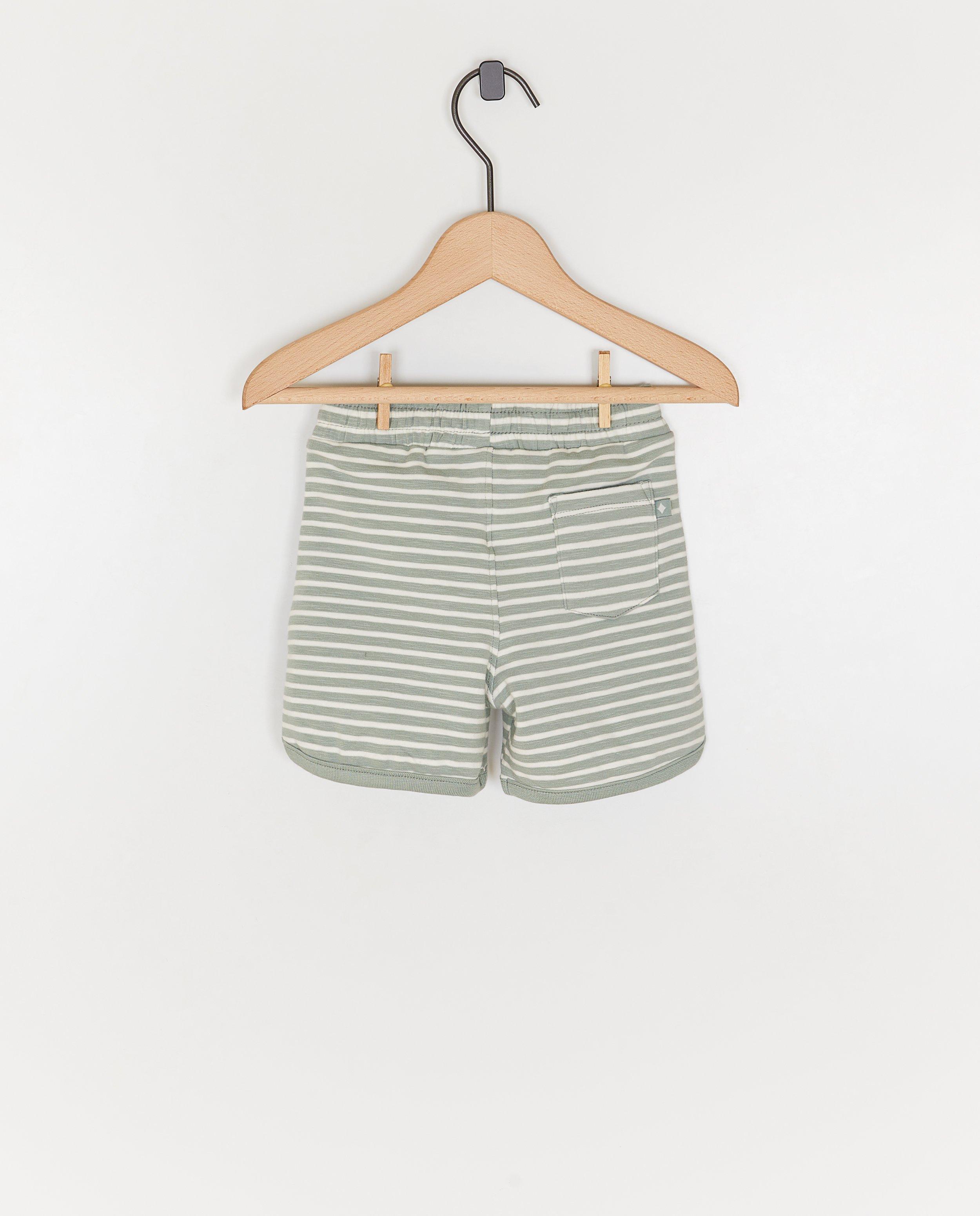 Pantaloni scurți Feetje cu model carapace kaki brodat