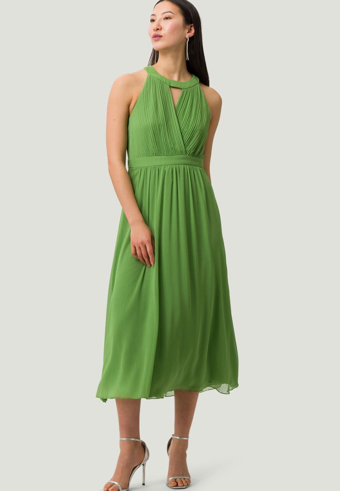 Midikleid mit Plissefalten