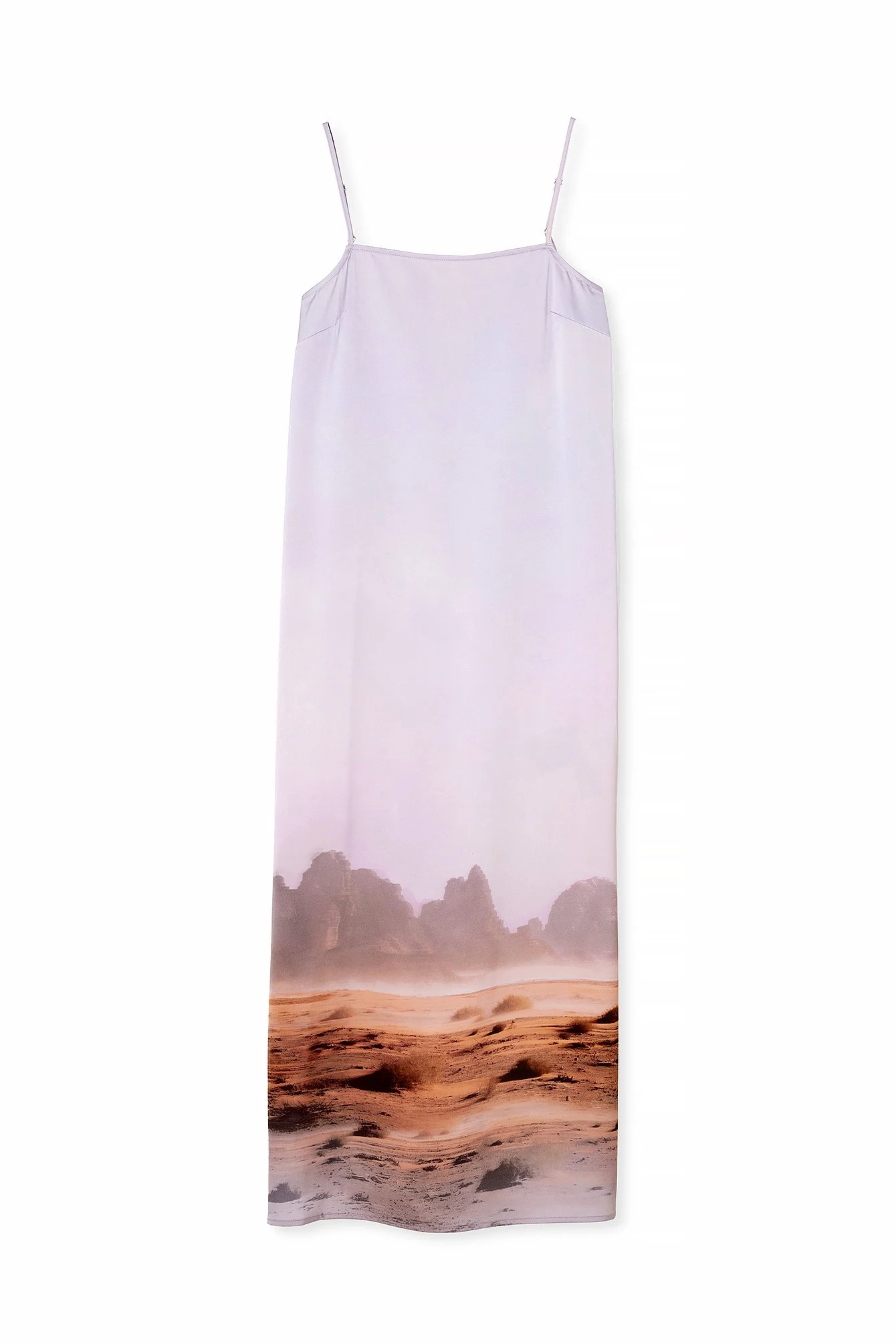 Midikleid mit Trägern und Fotodruck