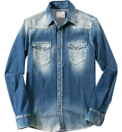 GAS, Jeanshemd, Slim Fit, Baumwolle, blau