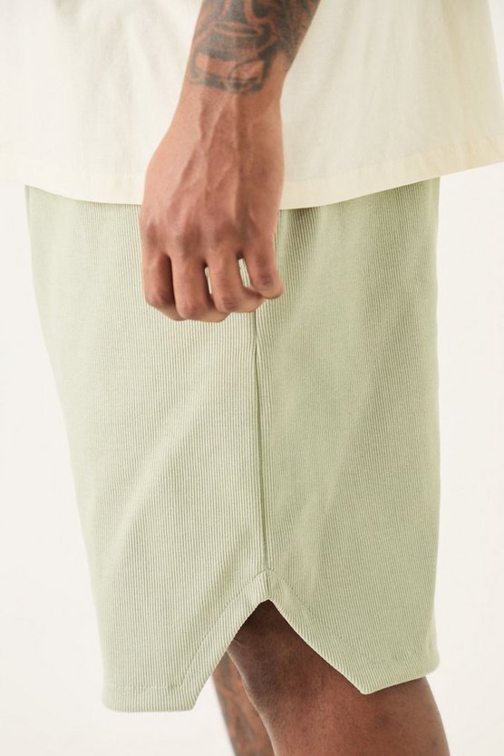 Plus gerippte Shorts