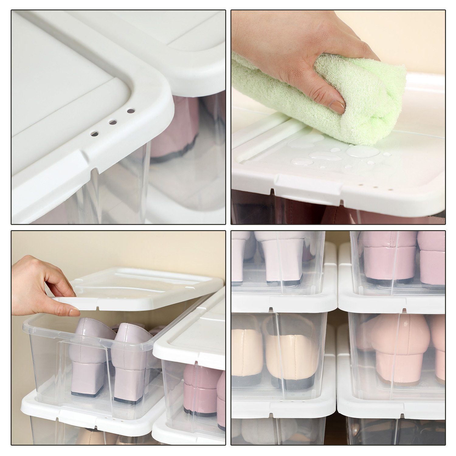 SONGMICS Schuhbox Aufbewahrungsboxen (12 St), für Schuhe bis Größe 41