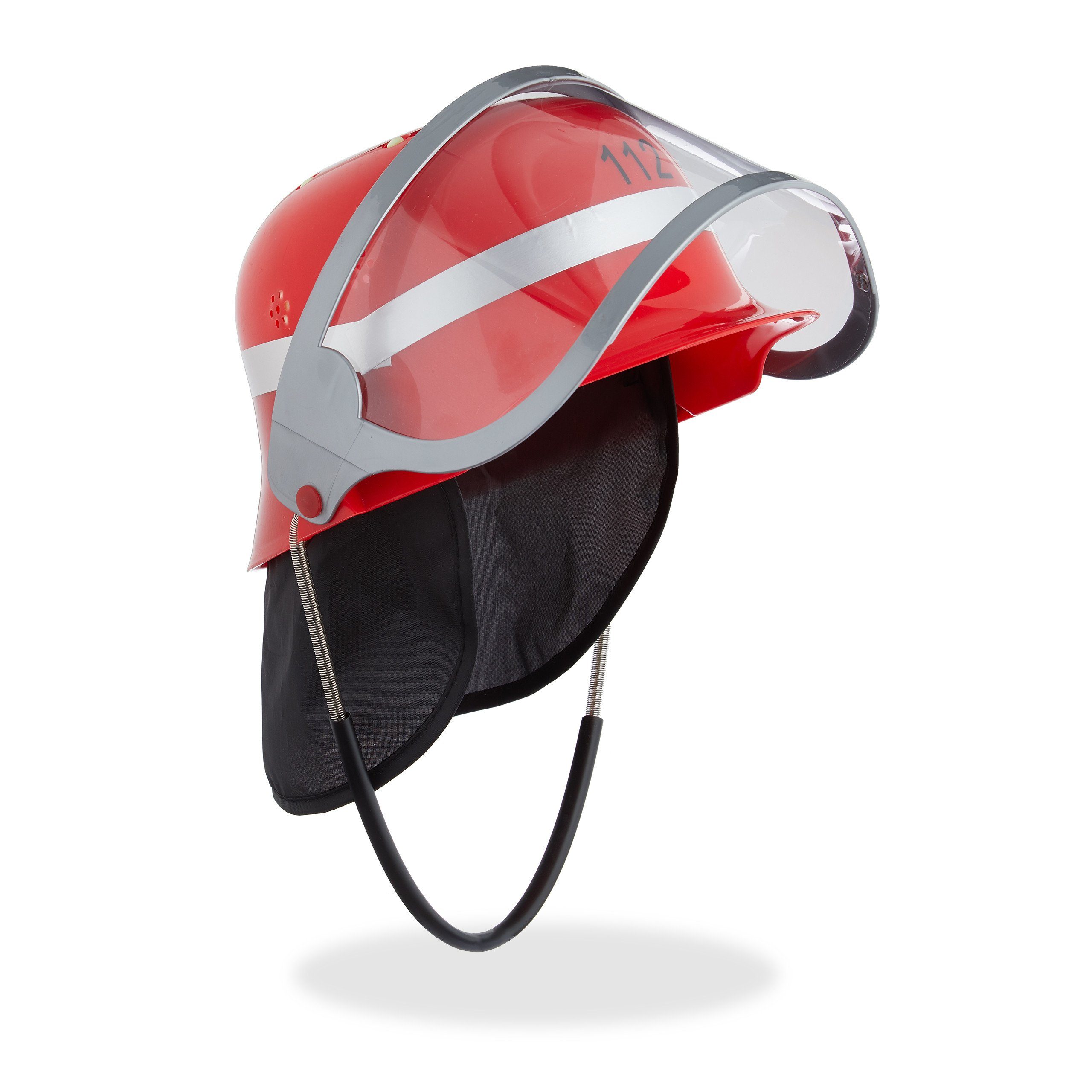relaxdays Feuerwehrhelm Feuerwehrhelm Kinder rot