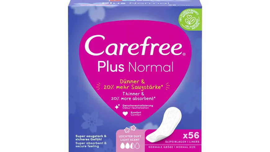 Carefree Plus Normal x56 Slipeinlagen leichter Duft