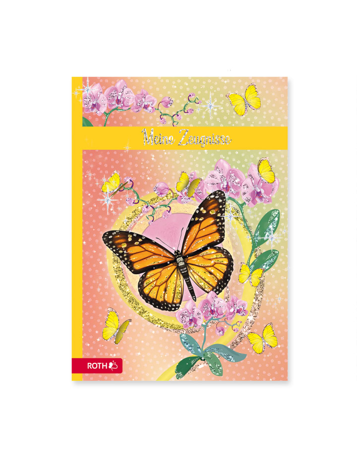 ROTH Zeugnismappe Schmetterling mit Glitzereffekt in Bunt günstig kaufen onesize