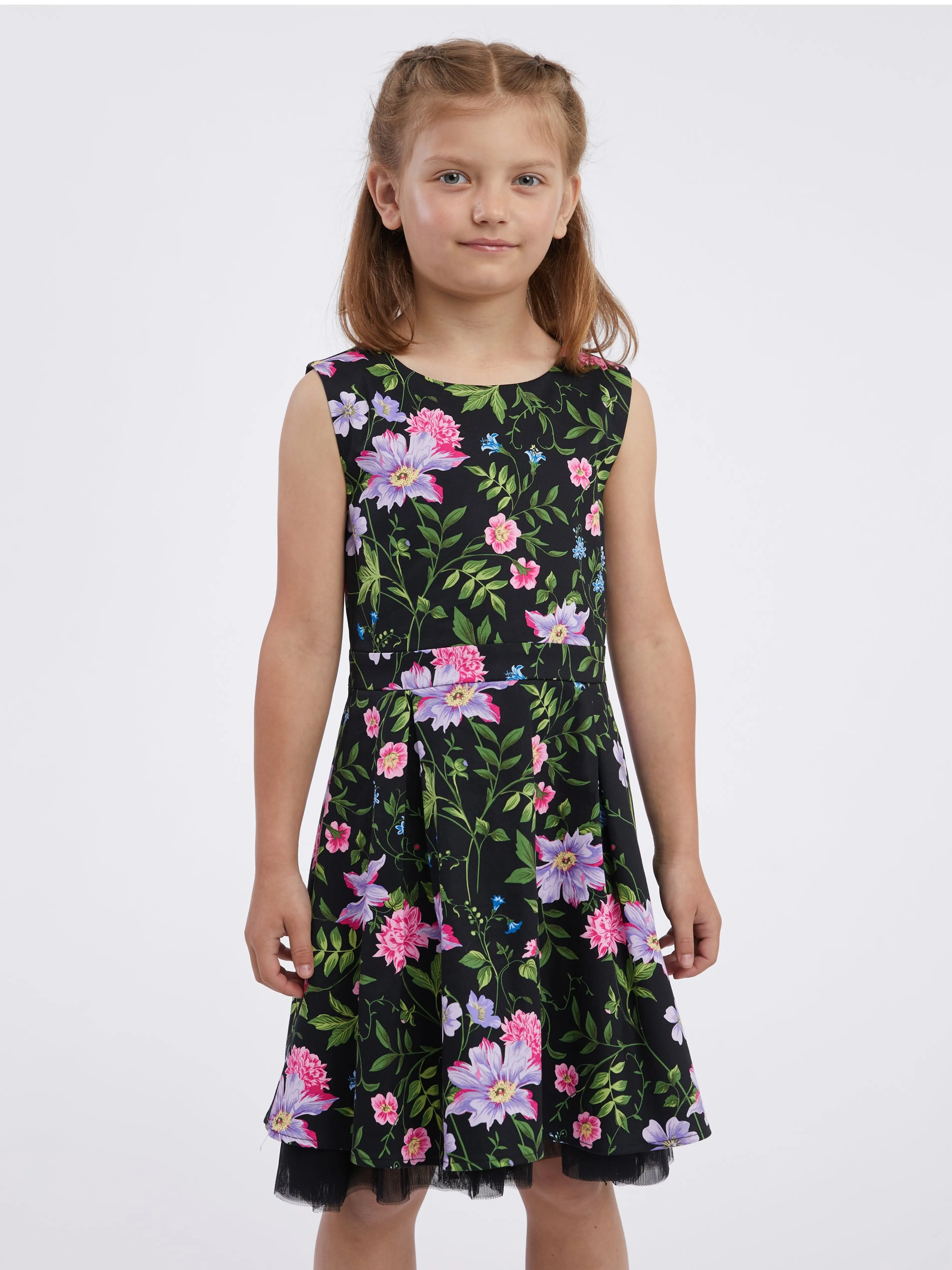 Schwarzes Blumenkleid für Mädchen ORSAY